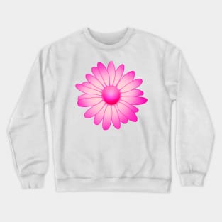 Pink Magenta Ombre Daisy Flower Crewneck Sweatshirt